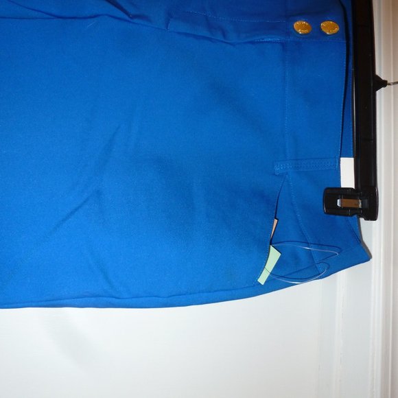 Anne Klein Slim Crop Petite Blue Woven pants ( waist is17.5") - Picture 3 of 16